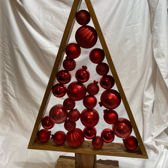 Handmade rustic Christmas Tree with festive ornaments. - Picture 2 of 2